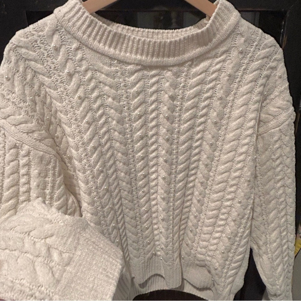 Cynthia Rowley Cream Cable Knit‎ Sweater